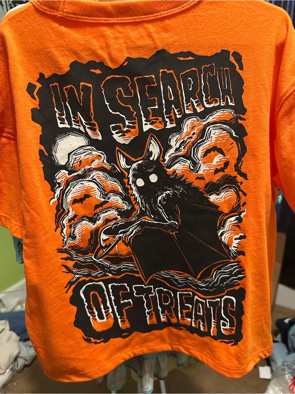 Cat & Jack Orange Short-Sleeve Tee With Black Bat Graphic — image 2 of 2